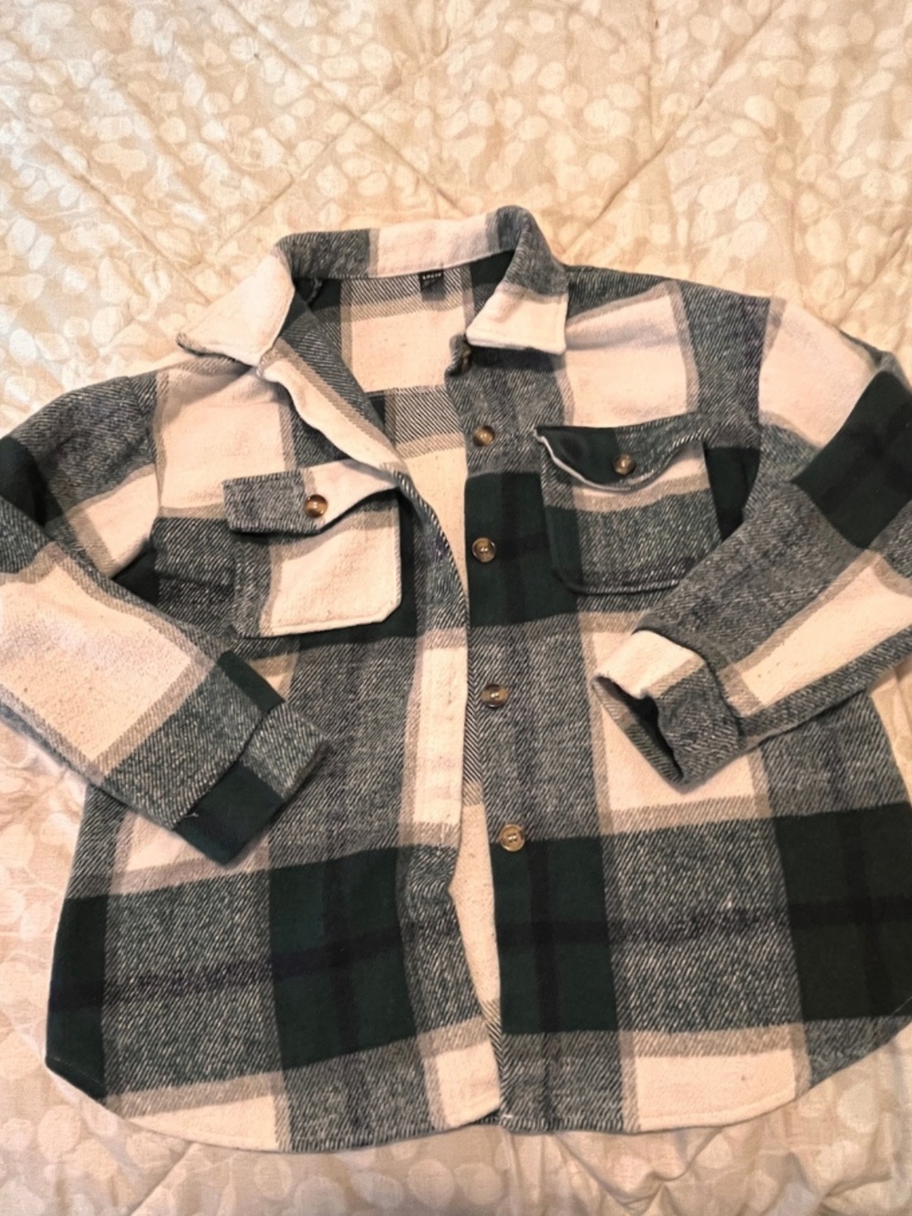 SHEIN Plaid Drop Shoulder Flap Pocket Shacket – Size M
